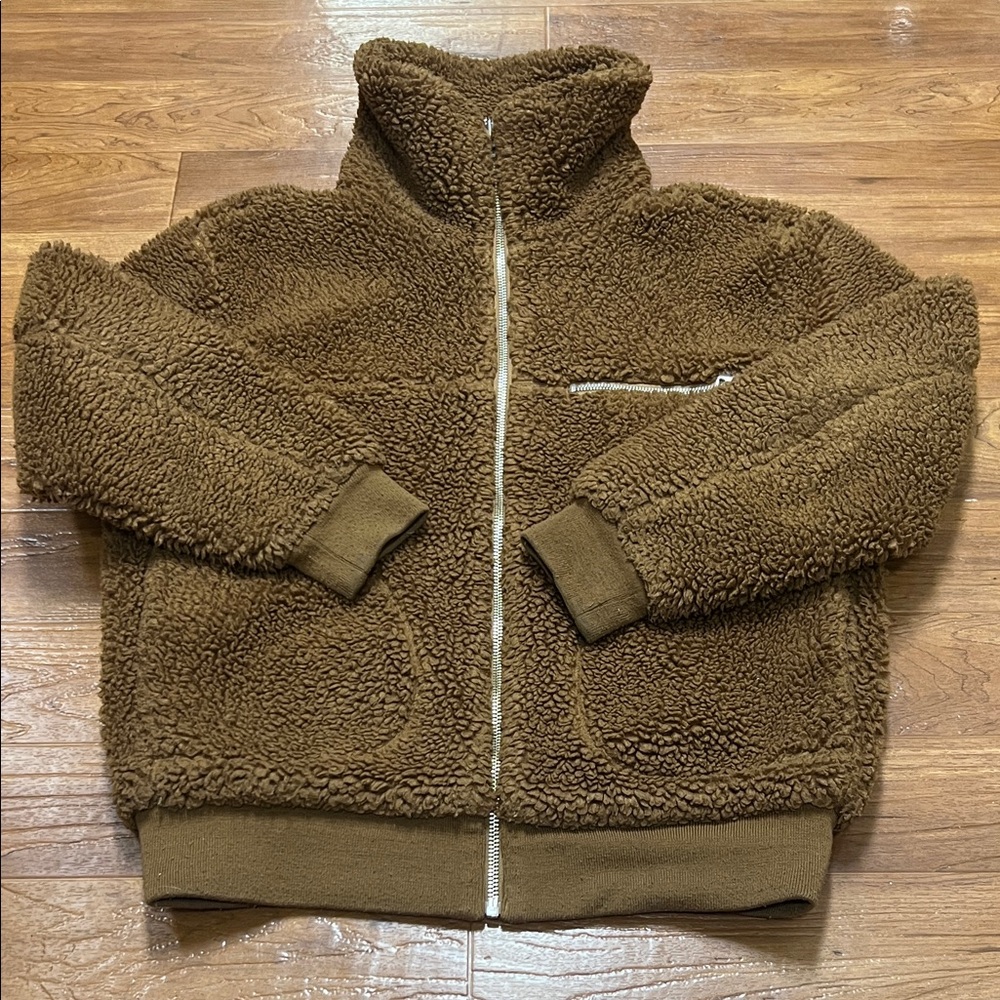 Wilfred Brown Sherpa Zip Jacket - Picture 1 of 7